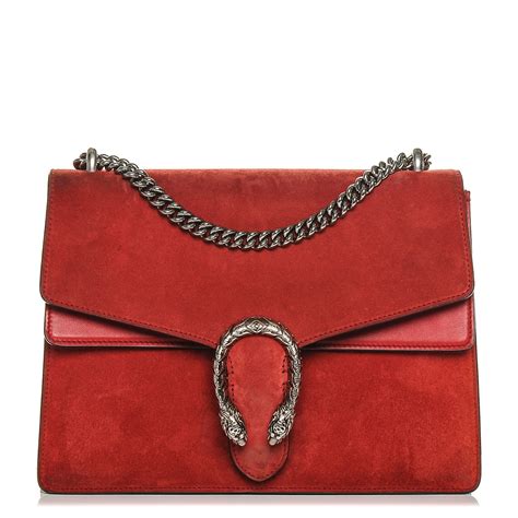 gucci red shoulder bag|red suede Gucci bag.